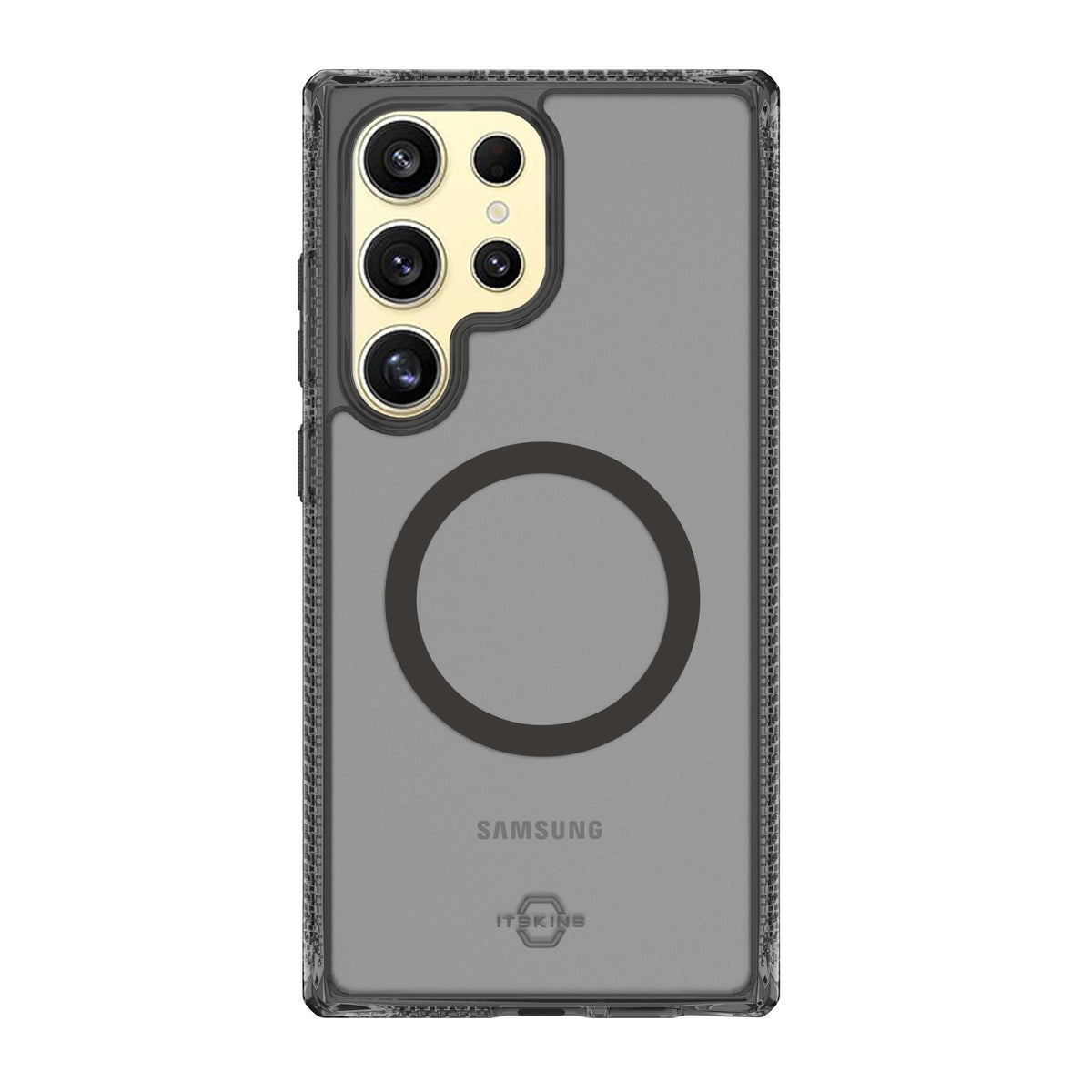Itskins Hybrid R // Vapor Magnetic Matte Protective Phone Case For Galaxy S25 Ultra, Compatible With Magsafe, Anti-Yellowing Cell Phone Cover, Military Grade Protective Bumper - Smoke - 888842831910