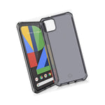Itskins Spectrum Clear Protective Phone Case Compatible With Pixel 4, Slim Hybrid Case, Anti-Yellowing, And Heavy Duty Shockproof Cover, Military Phone Case - Smoke - 4894465694463