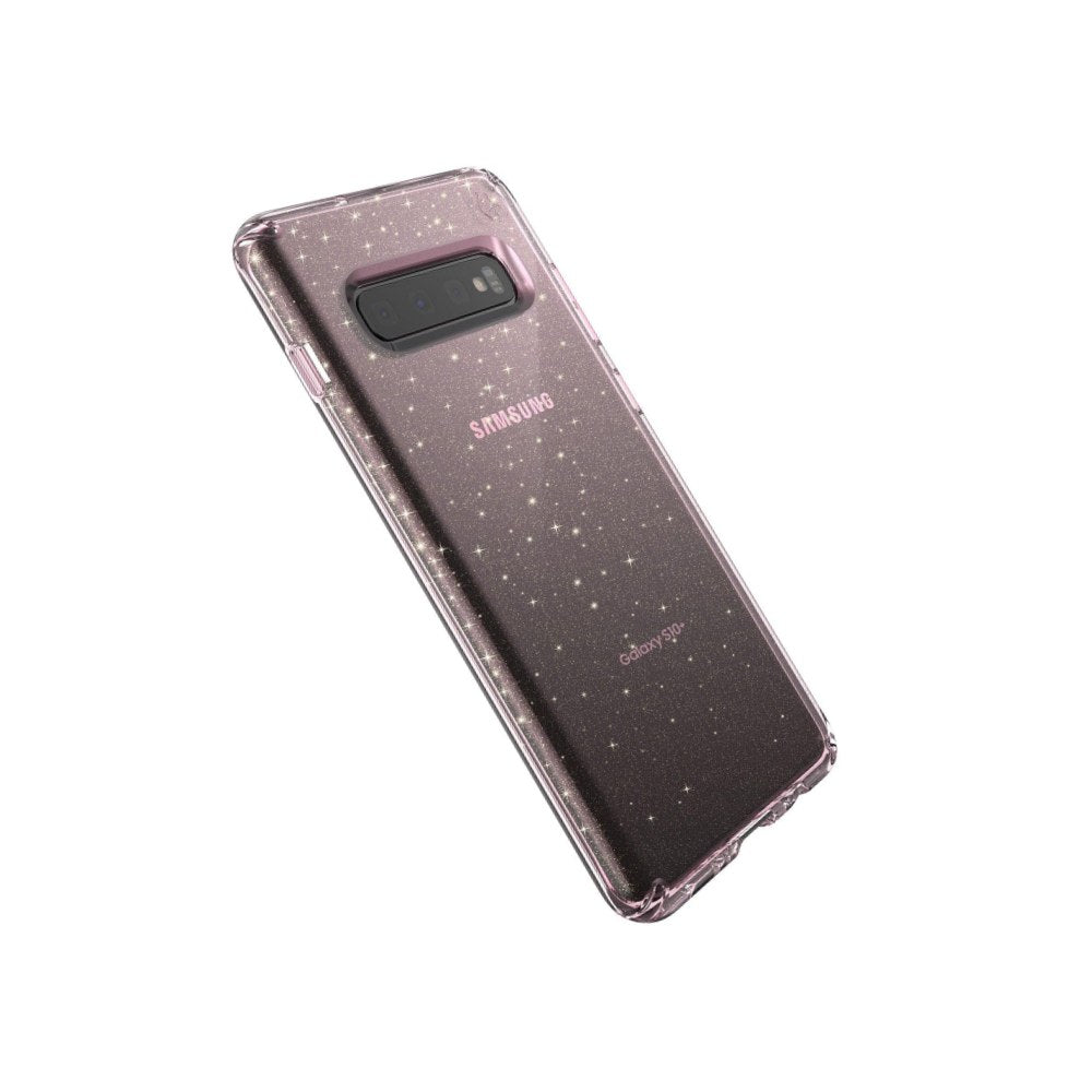 Speck Products Presidio Clear+Glitter Samsung Galaxy S10 Plus Case, Glitter Bella Pink With Gold Glitter/Bella Pink (124610-6603) - 201142