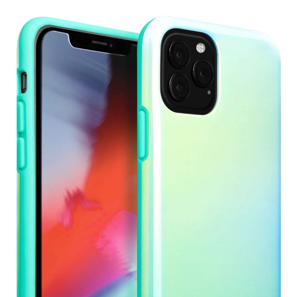 Laut | Huex Fades For Iphone 11 Pro Max | Color Fade Iridescent Design | Air Frame Technology | 13ft./ 4m Impact Protection | Easy To Snap On & Off | Qi Wireless Charger Compatible • Mint - 4895206911504