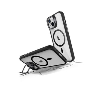 Prodigee Iphone 15 Kickit Black + Mag |Drop Tested Kickstand |Soft Matte Pink Dual Layer Cover| Wireless Charging Compatible| Shockproof |Scratch Resistant | 6.1 Inch | - 810023955207