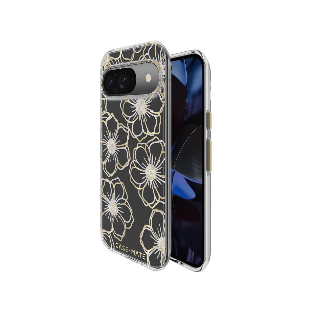 Case-Mate Google Pixel 9/9 Pro Case [6.3”,2024] [12ft Drop Protection] [Wireless Charging] Floral Gems Phone Case For Google Pixel 2024 Series - Sparkly Rhinestones Cover - Shockproof, Anti Scratch - 840171741513
