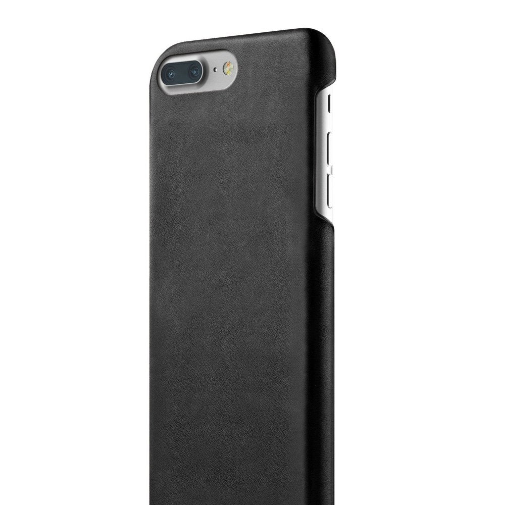 Mujjo Moulded Edge Leather Case For Iphone 8 Plus, Iphone 7 Plus | Premium Genuine Leather, Natural Aging Effect | Pocket For 2-3 Cards (Black) - 8718546171642