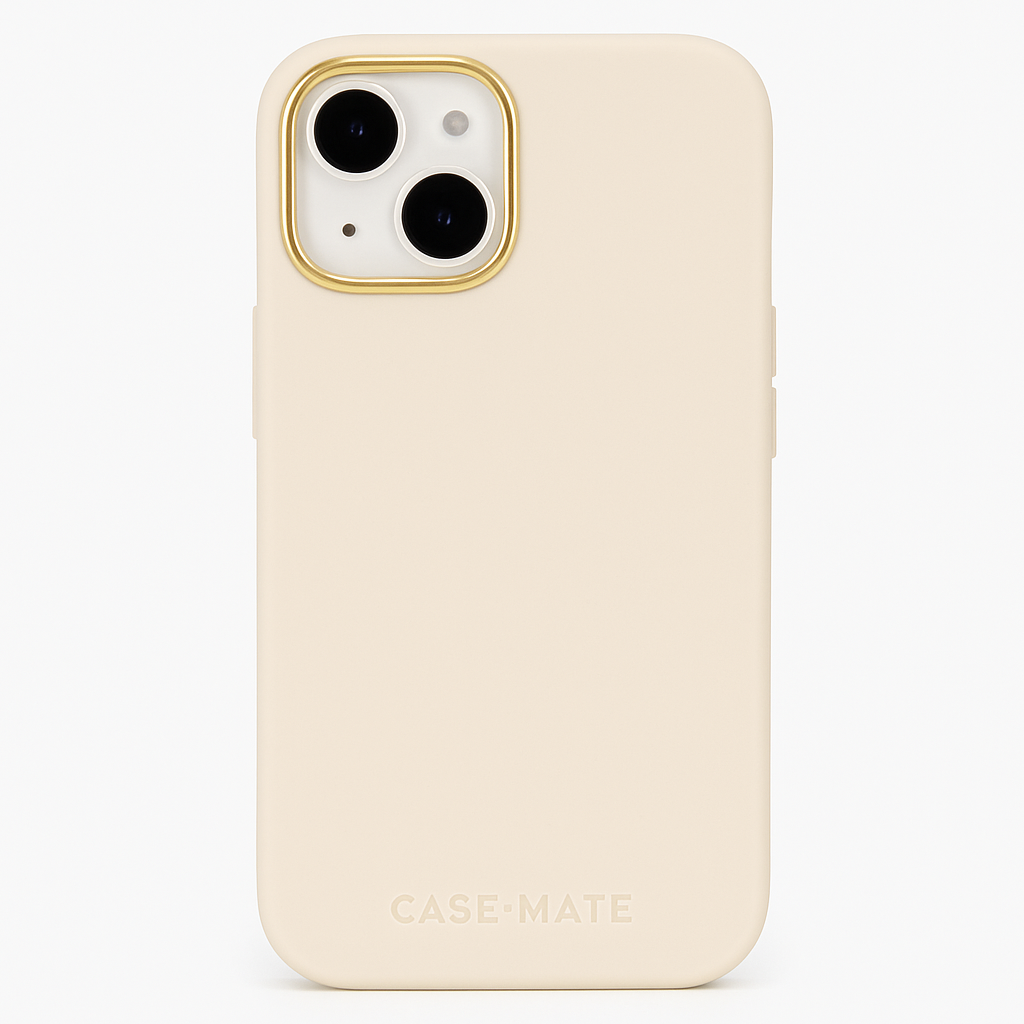 CaseMate Silicone Beige Case For iPhone 15 MagSafe Compatible Drop Protection
