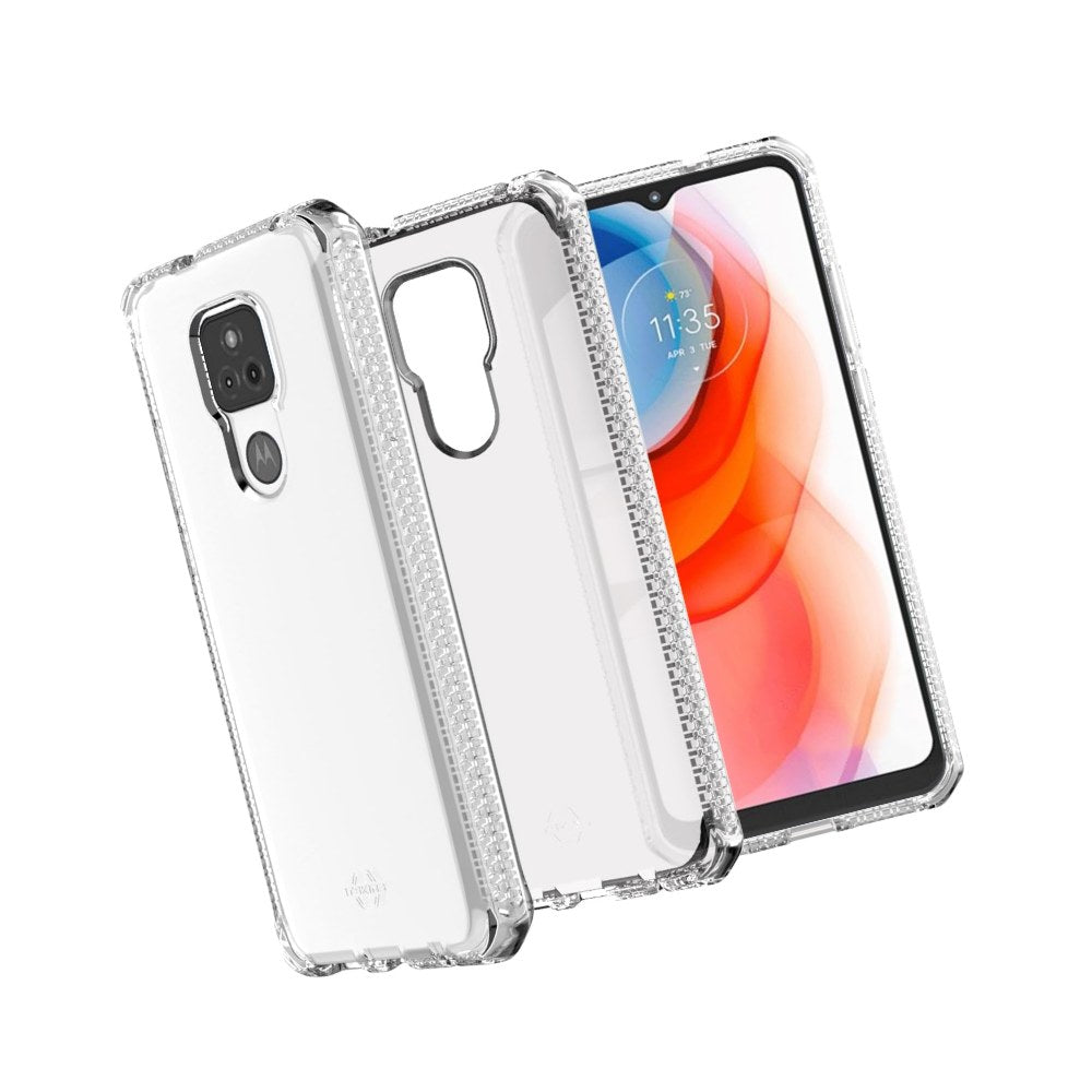Itskins Spectrum // Clear Protective Phone Case Compatible With Moto G Play (2021), Slim Hybrid Case, Anti-Yellowing, And Heavy Duty Shockproof Cover, Military Phone Case - Transparent - 4894465804756