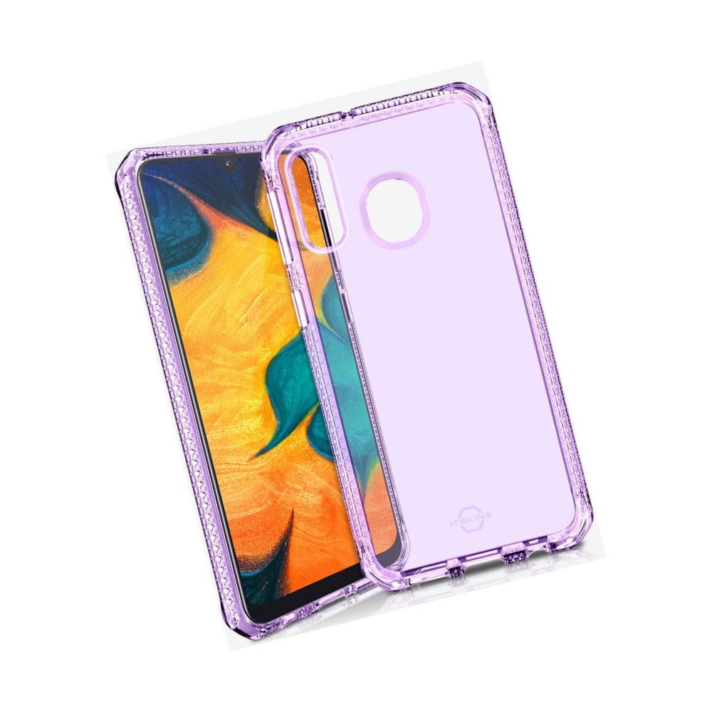 Itskins Spectrum Clear Protective Phone Case Compatible With Galaxy A20 / Galaxy A30, Slim Hybrid Case, Anti-Yellowing, And Heavy Duty Shockproof Cover, Military Phone Case - Light Purple - 4894465043186