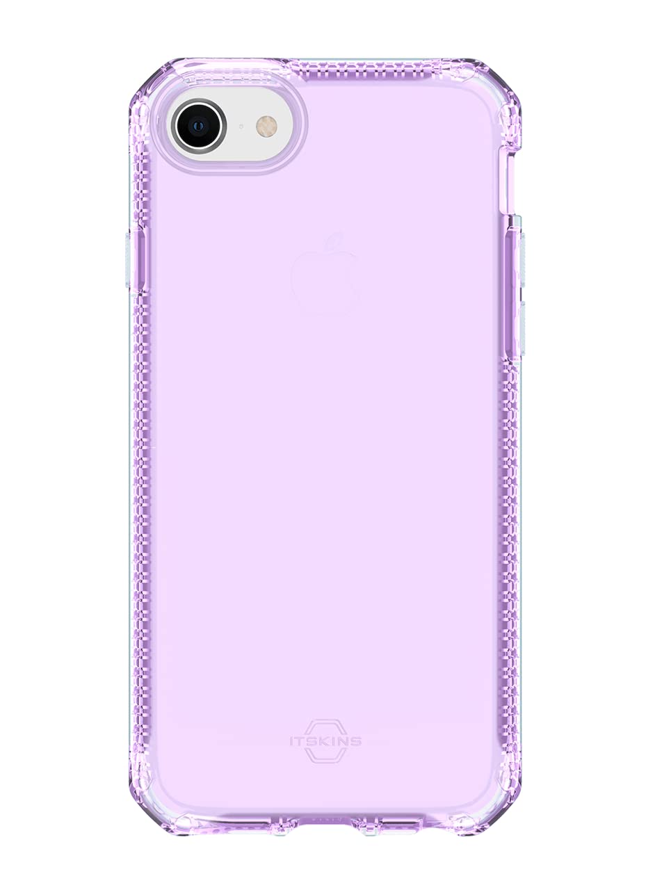 Itskins Spectrum Clear Protective Phone Case Compatible With Iphone Se / 8/7, Slim Hybrid Case, Anti-Yellowing, And Heavy Duty Shockproof Cover, Military Phone Case | Light Purple - 888842587503
