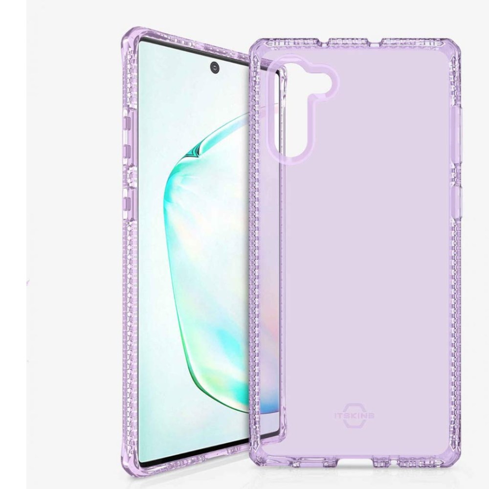 Itskins Spectrum Clear Protective Phone Case Compatible With Galaxy Note10, Slim Hybrid Case, Anti-Yellowing, And Heavy Duty Shockproof Cover, Military Phone Case - Light Purple - 4894465047412