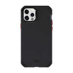 Itskins Supreme Solid 5g Hinge Protective Phone Case Compatible With Iphone 12 Pro Max, Slim Hybrid Case, Anti-Slip, Heavy Duty Shockproof Cover, Military Phone Case - Black And Red - 4894465599003