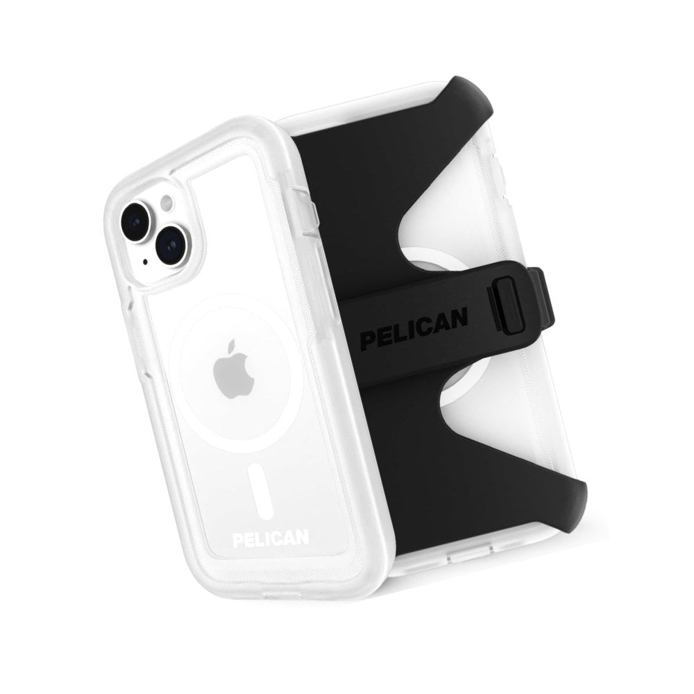 Pelican Voyager - Iphone 15 Plus Case 6.7" [Compatible With Magsafe] [Anti-Yellow] Magnetic Charging Phone Case With Belt Clip Holster Kickstand [18ft Military Grade Drop Protection] - Clear - 840171729580