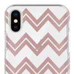Kate Spade New York Protective Hardshell Case For Iphone X - Chevron Rose Gold Glitter/Clear - 191058038784