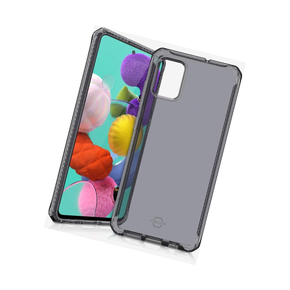 Itskins Spectrum Clear Protective Phone Case Compatible With Galaxy A51, Slim Hybrid Case, Anti-Yellowing, And Heavy Duty Shockproof Cover, Military Phone Case - Smoke - 4894465936686