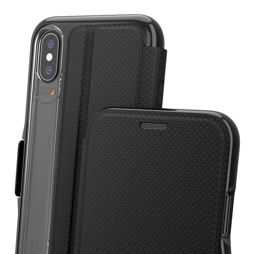 Gear4 Oxford Folio Designed For Iphone X/Xs Case, Advanced Impact Protection By D3o, Booklet Case - Black - 4895200203681