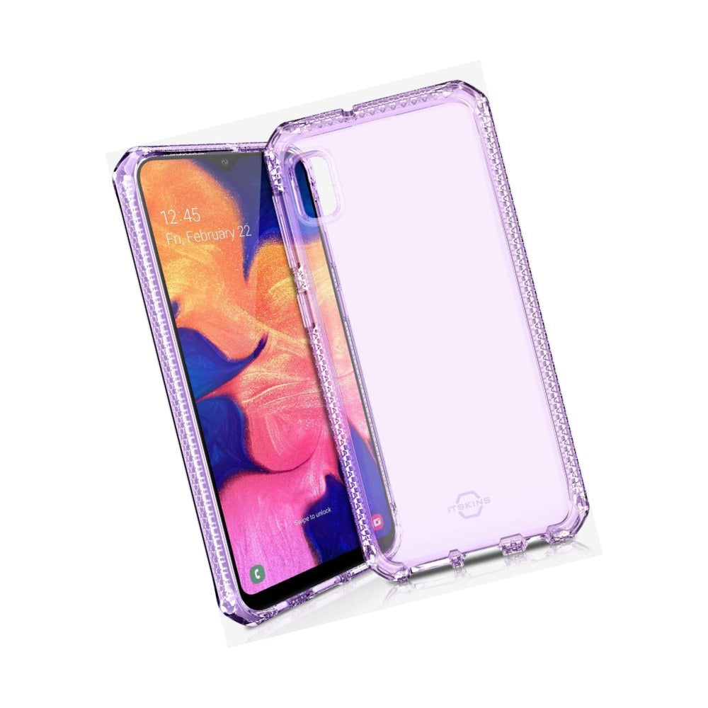 Itskins Spectrum Clear Protective Phone Case Compatible With Galaxy A10e, Slim Hybrid Case, Anti-Yellowing, And Heavy Duty Shockproof Cover, Military Phone Case - Light Purple - 4894465205904