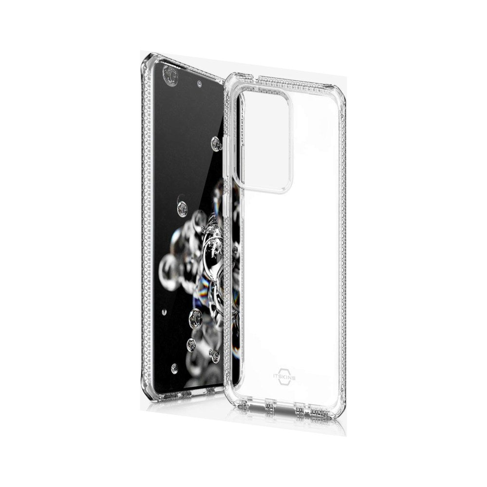 Itskins Spectrum Clear Protective Phone Case Compatible With Galaxy S20 Ultra, Slim Hybrid Case, Anti-Yellowing, And Heavy Duty Shockproof Cover, Military Phone Case - Transparent - 4894465501198