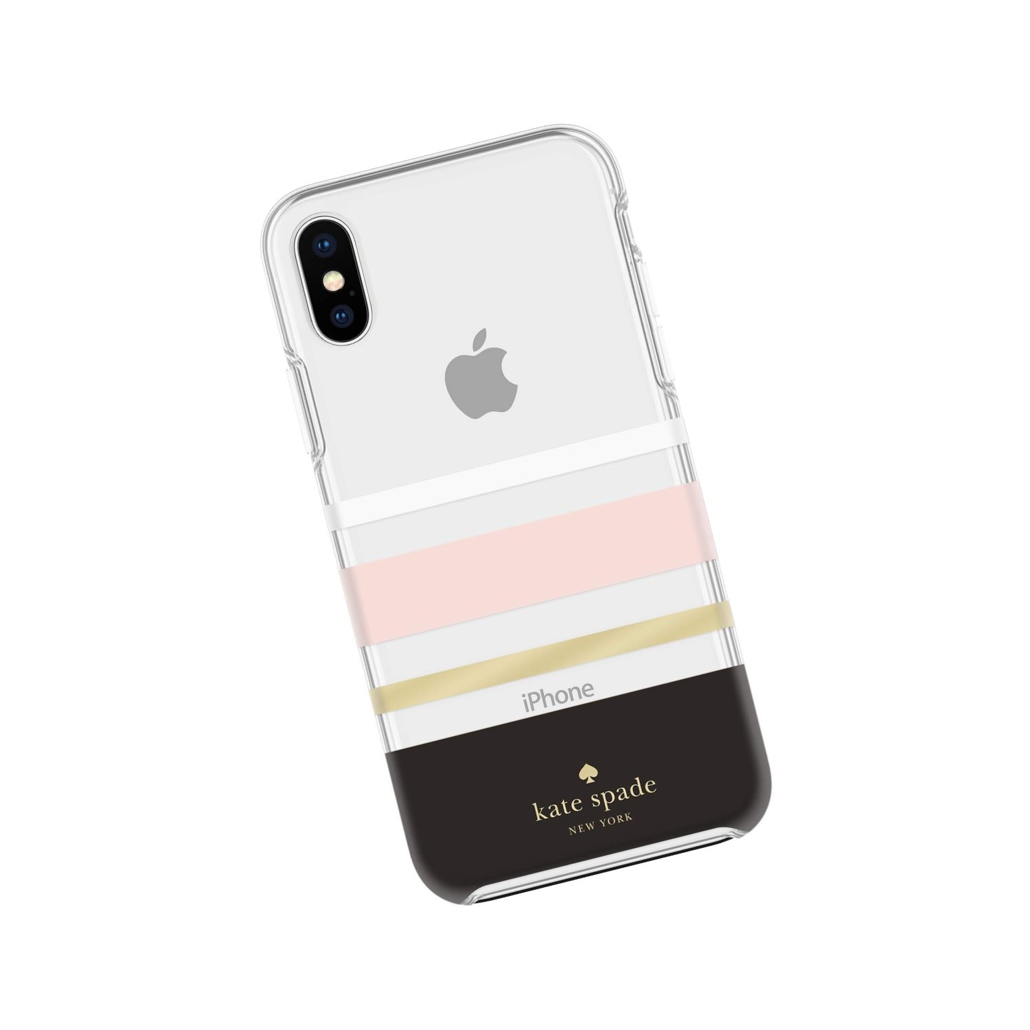 Kate Spade Playful & Strong Pink/Black Stripes Iphone Xs Max Case - 191058082909