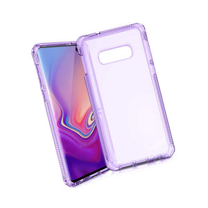 Itskins Spectrum Clear Protective Phone Case Compatible With Galaxy S10e, Slim Hybrid Case, Anti-Yellowing, And Heavy Duty Shockproof Cover, Military Phone Case - Light Purple - 4894465394318
