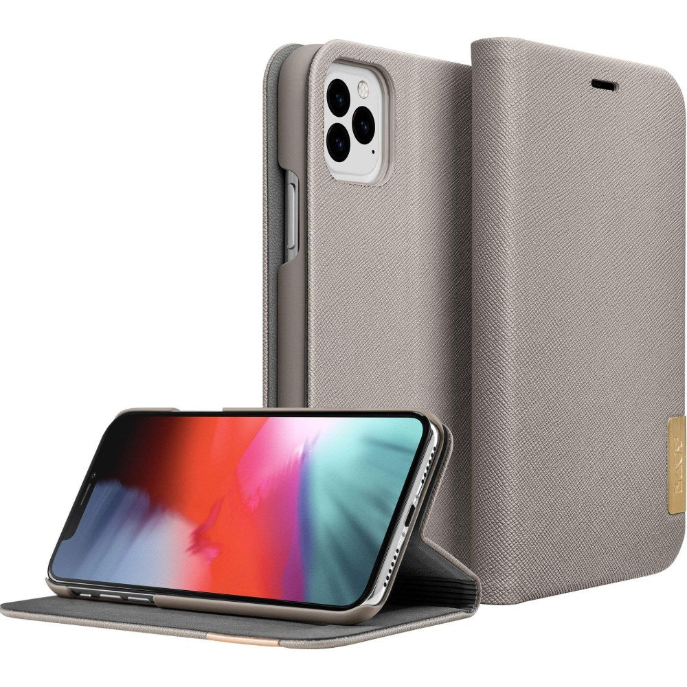 Laut | Prestige Folio For Iphone 11 Pro | 2x Card Pockets | Saffiano Vegan Leather • Black - 4895206910767