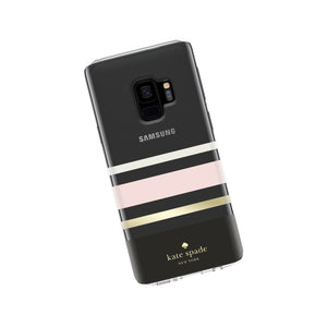 Kate Spade New York Protective Hardshell Case For Samsung Galaxy S9 - Multi Charlotte Stripe Black / Cream / Blush / Gold - 191058062840
