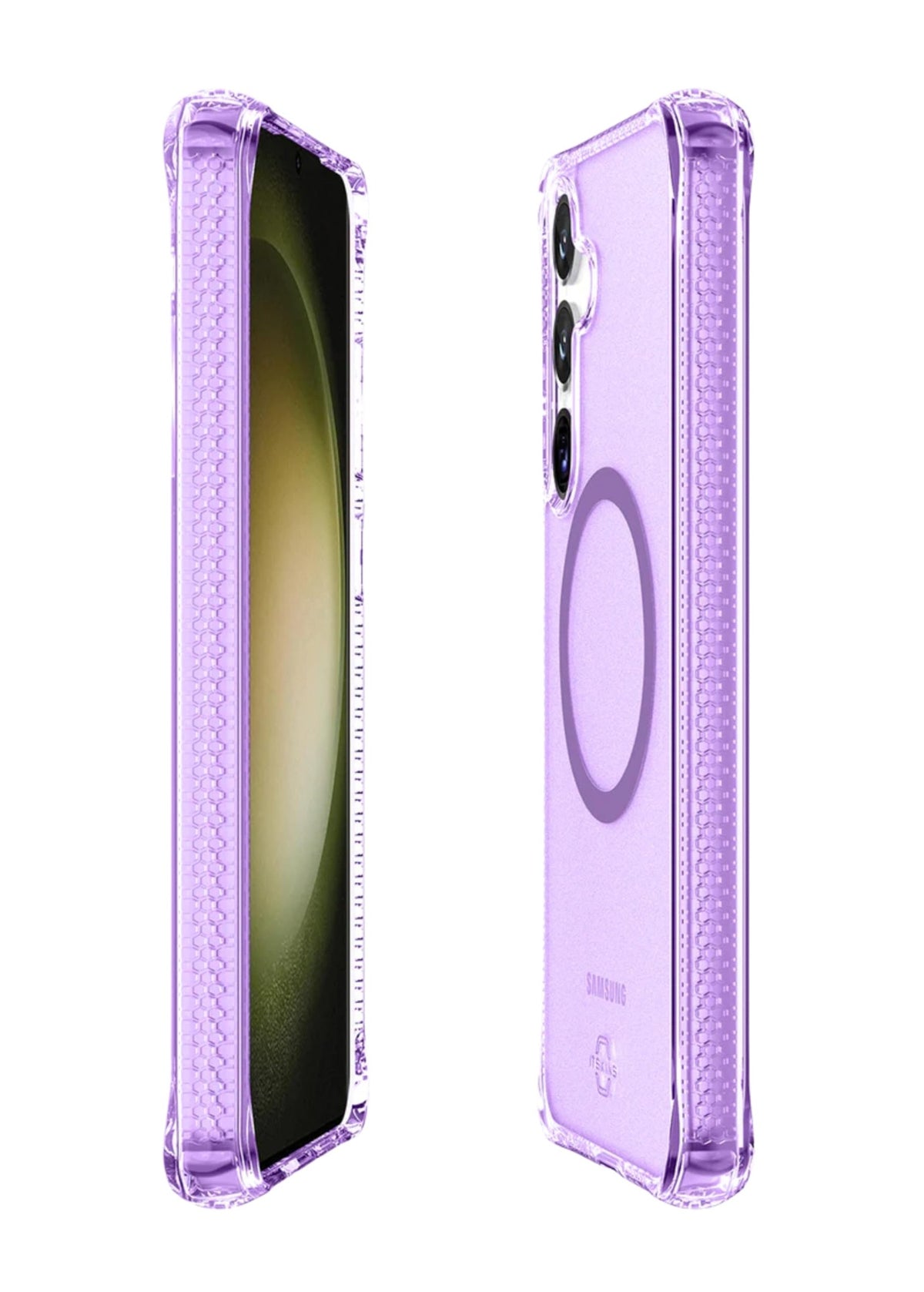 Itskins Hybrid R // Vapor Magnetic Matte Protective Phone Case For Galaxy S25, Compatible With Magsafe, Anti-Yellowing Cell Phone Cover, Military Grade Protective Bumper - Light Purple - 888842830470