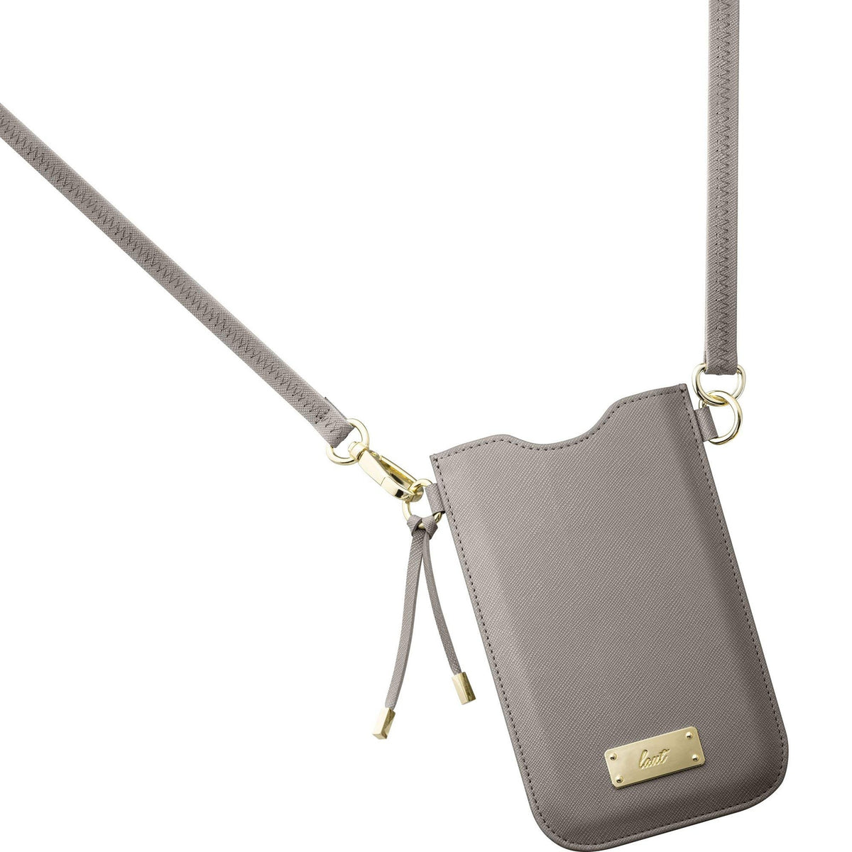 Laut |Prestige Necklace Sleeve | Saffiano Leather Structure | Adjustable Strap | Universal Fit | Card Slot • Taupe - 4895206914307