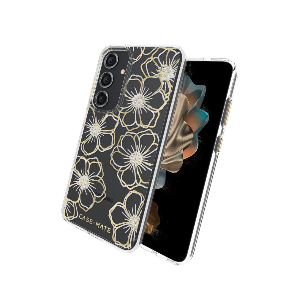 Case-Mate Samsung Galaxy S24 Plus Case [6.7"] [12ft Drop Protection] [Wireless Charging] Floral Gems Phone Case For Samsung Galaxy S24 Plus - Cute Bling Sparkle Cover W/Anti-Scratch Tech, Slim Fit - 840171736403