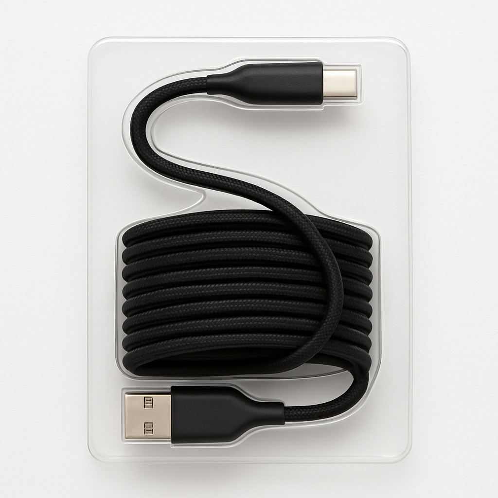 Simple - Automatic Magnetic Cable Management Usb-A To Usb-C Cord - 6ft - Black