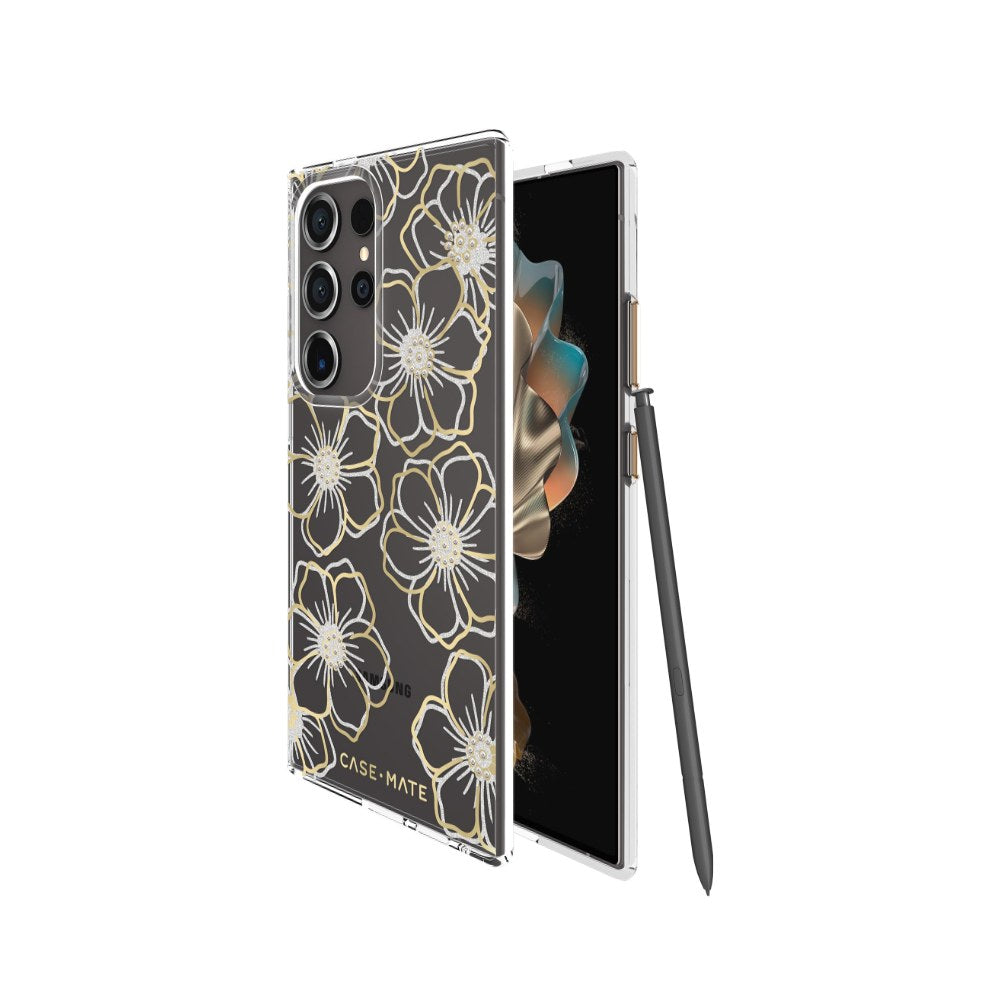 Case-Mate Samsung Galaxy S24 Ultra Floral Gems Bling Wireless Charging Case