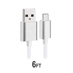 Justjamz (10 Pack) Nylon Braided Micro Usb Cable Data Sync And Charging Cable For Samsung Galaxy Tablet Kindle Fire Android Smartphones, Mixed Colors (6 Feet / 2 Meters) - 680138559245