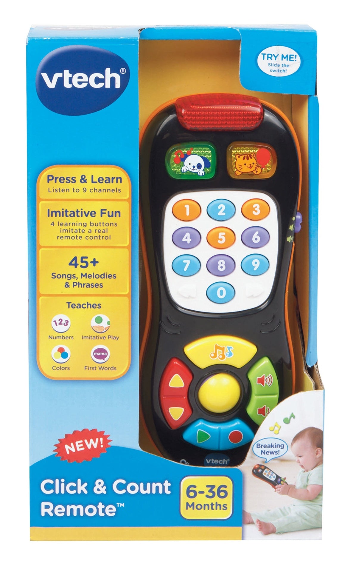 Vtech Click And Count Remote, Black - 3417761503003