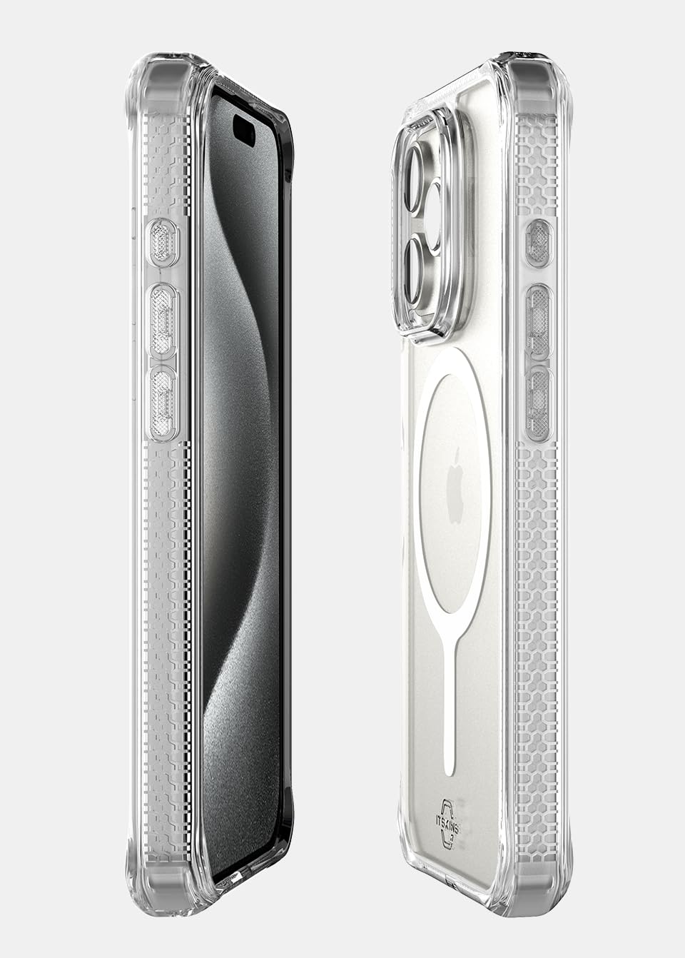 Itskins Hybrid R // Clear - Ultra Hybrid Designed For Iphone 15 Pro Case, Anti-Yellowing And Protective Military Shockproof Cover, Slim Clear Phone Case - Transparent - 888842072597