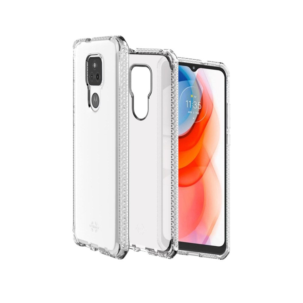 Itskins Spectrum // Clear Protective Phone Case Compatible With Moto G Play (2021), Slim Hybrid Case, Anti-Yellowing, And Heavy Duty Shockproof Cover, Military Phone Case - Transparent - 4894465804756