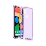 Itskins Spectrum Clear Protective Phone Case Compatible With Pixel 5, Slim Hybrid Case, Anti-Yellowing, And Heavy Duty Shockproof Cover, Military Phone Case - Light Purple - 4894465212575