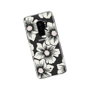 Kate Spade New York Phone Case | For Samsung Galaxy S9 Plus | Protective Clear Crystal Phone Cases With Slim Design And Drop Protection - Hollyhock Floral Clear / Cream With Stones - 191058062833