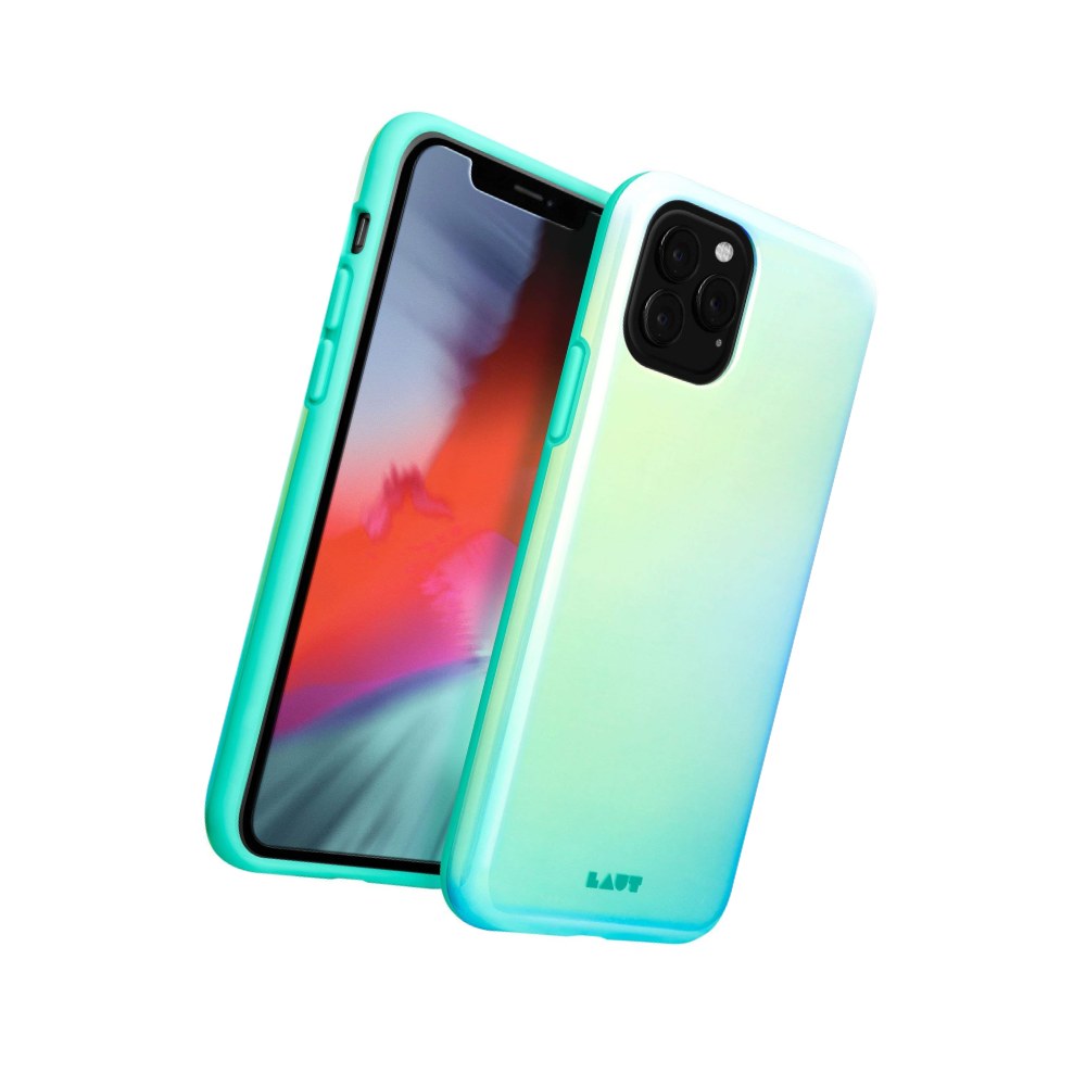 Laut | Huex Fades For Iphone 11 Pro Max | Color Fade Iridescent Design | Air Frame Technology | 13ft./ 4m Impact Protection | Easy To Snap On & Off | Qi Wireless Charger Compatible • Mint - 4895206911504