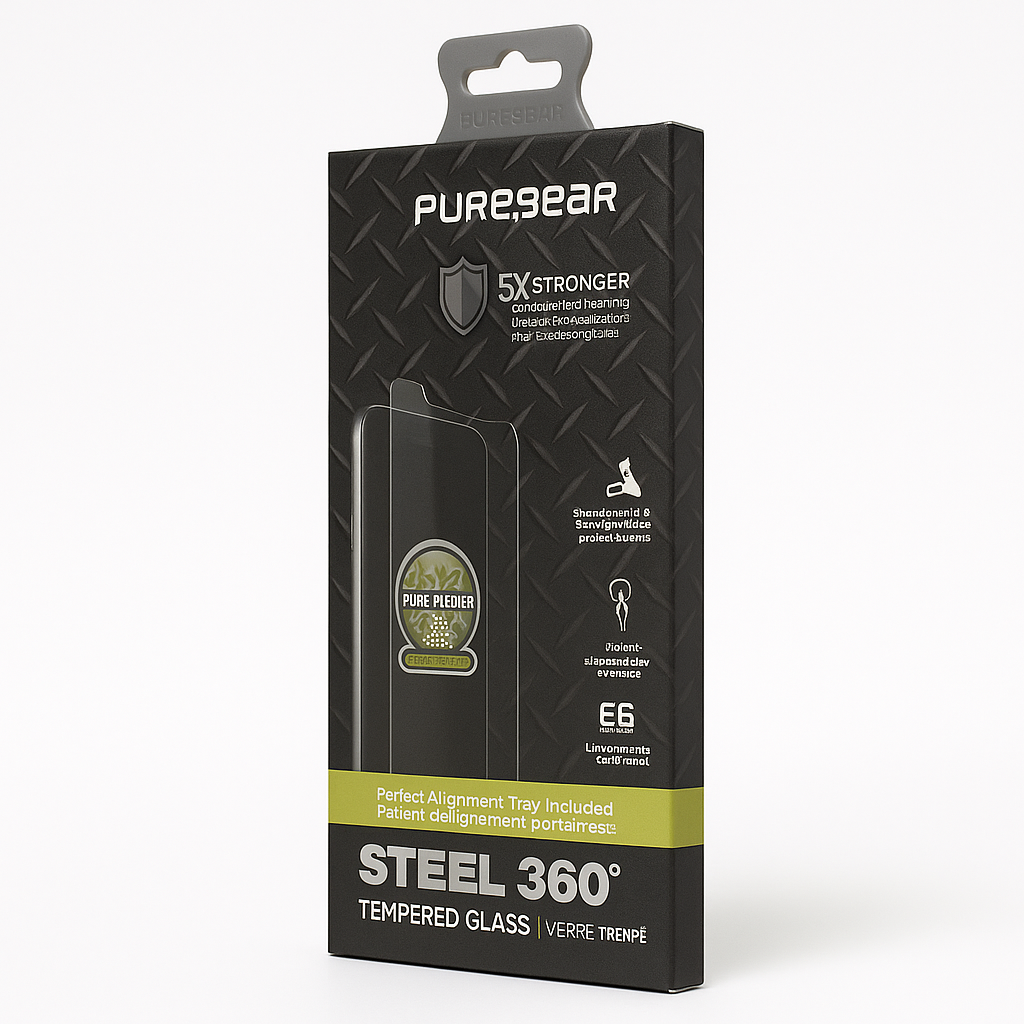 Puregear Steel 360 Tempered Glass W/Perfect Alignment Tray + Pure Pledge Program For Apple Iphone 6 Plus/6s Plus/7 Plus/8 Plus