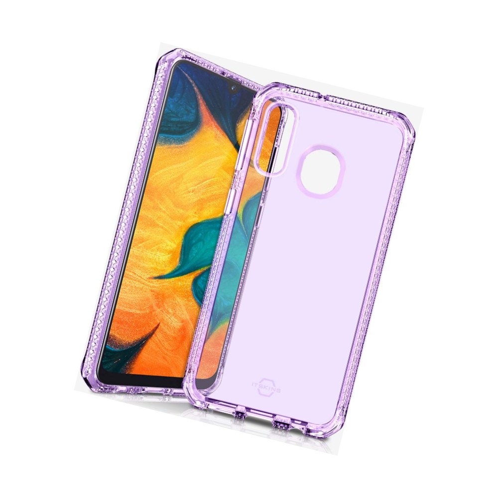 Itskins Spectrum Clear Protective Phone Case Compatible With Galaxy A20 / Galaxy A30, Slim Hybrid Case, Anti-Yellowing, And Heavy Duty Shockproof Cover, Military Phone Case - Light Purple - 4894465043186