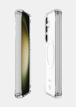 Itskins Hybrid R // Clear Magnetic Protective Phone Case For Galaxy S25+, Compatible With Magsafe, Anti-Yellowing Cell Phone Cover, Military Grade Protective Bumper - Transparent - 888842605887