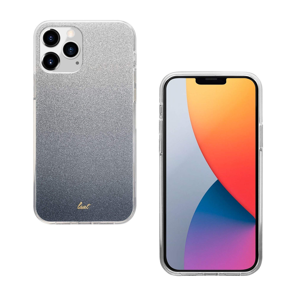 Laut - Ombre Sparkle Case Compatible With Iphone 12 / Iphone 12 Pro | Glitter Gradient Effect | 4ft./1.2m Impact Protection | Crystal Clear Frame • Black - 4895206918268