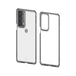 Itskins Hybrid // Clear Compatible With Moto Edge 2021, Protective Phone Case, Slim Hybrid Case, Anti-Yellowing, And Heavy Duty Shockproof Cover, Military Phone Case - Black And Transparent - 888842757067