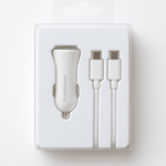 Puregear Lightspeed 20w Single Usb-C Pd Car Charger + Usb-C To Usb-C Cable White