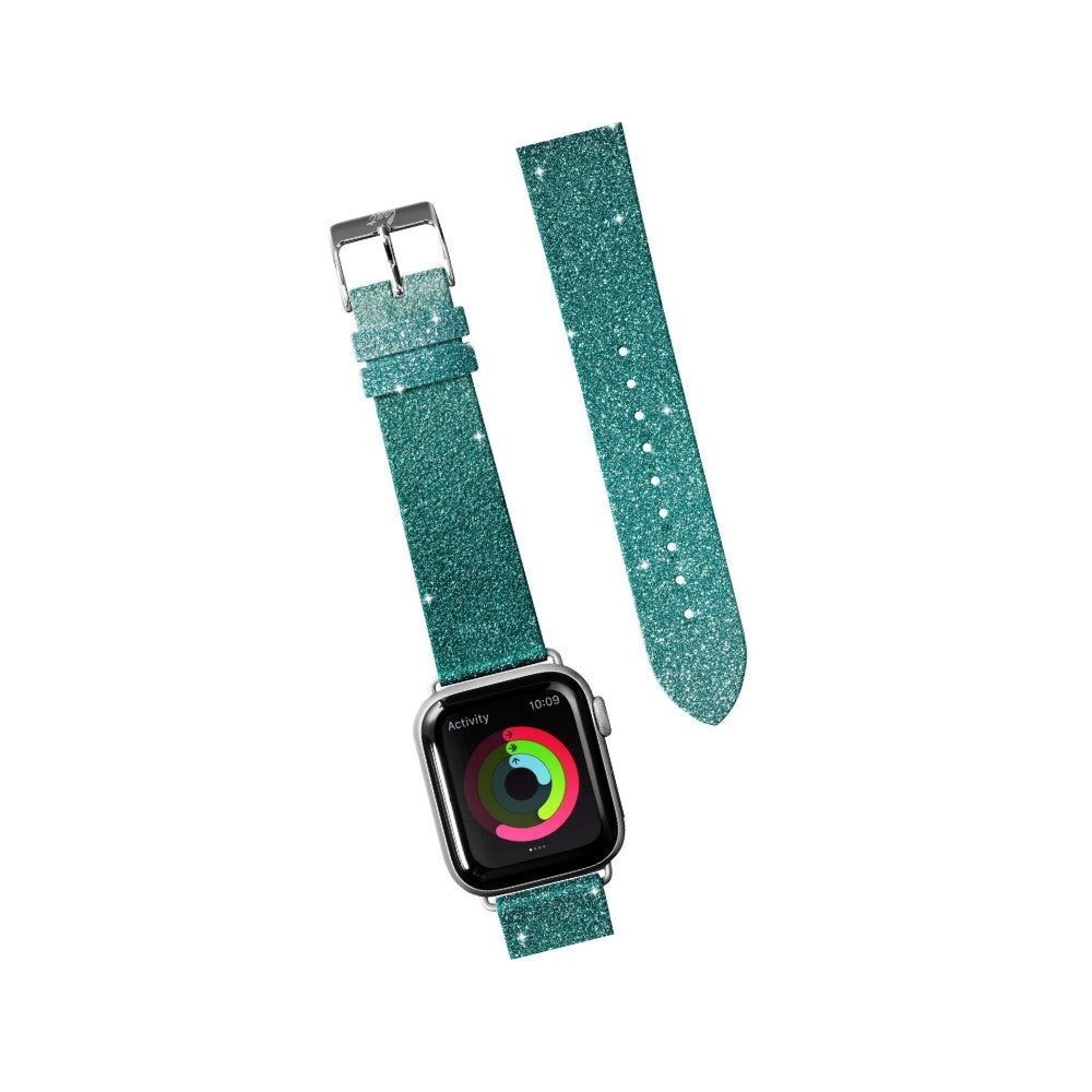 Laut - Ombre Sparkle Watch Strap Compatible With Apple Watch Series 1/2/3/4/5 | Genuine Leather | Gradient Effect | Stainless Steel Clasp & Connectors (38mm / 40mm • Mint) - 4895206913324
