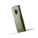 Mujjo Full Leather Wallet Case For Samsung Galaxy S9 With Card Holder (Olive) - 8718546171741