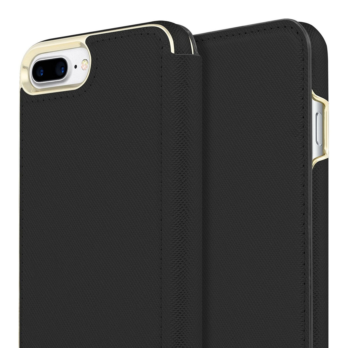 Kate Spade Black Leather Folio Case Iphone 7+ - 840076194278