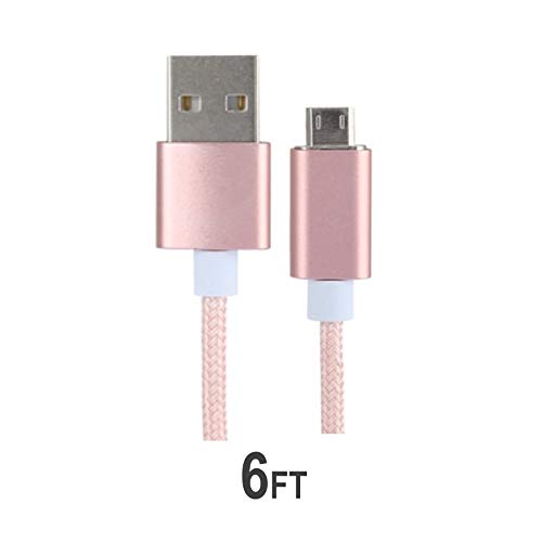 Justjamz (10 Pack) Nylon Braided Micro Usb Cable Data Sync And Charging Cable For Samsung Galaxy Tablet Kindle Fire Android Smartphones, Mixed Colors (6 Feet / 2 Meters) - 680138559245