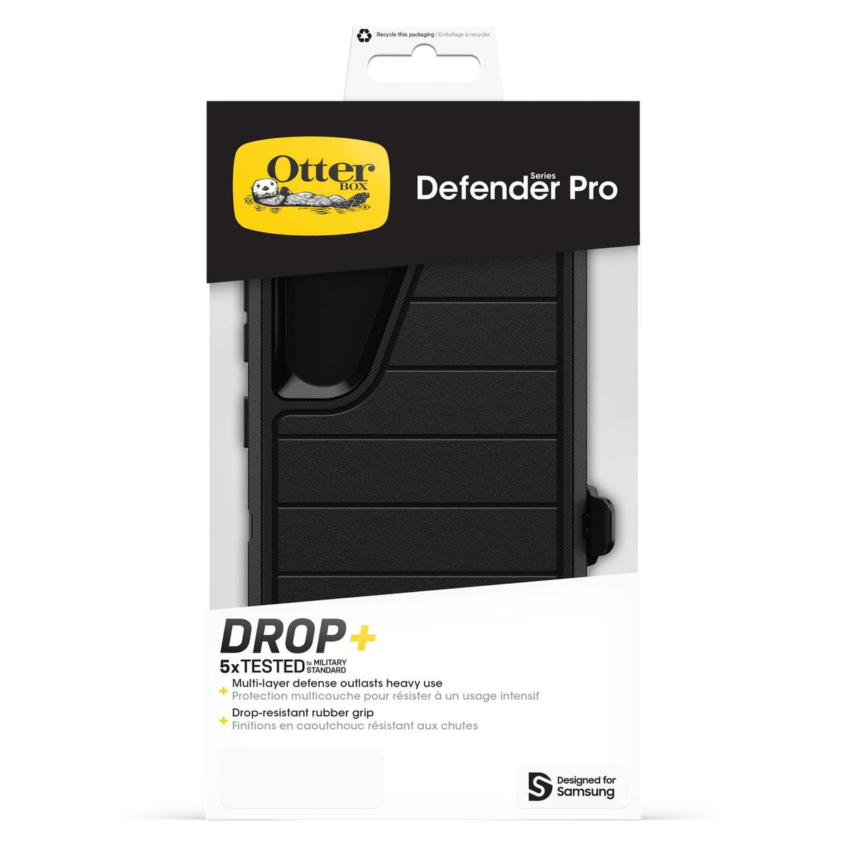 Otterbox Samsung Galaxy S24 Defender Series Pro Case - Black, Rugged & Durable, With Port Protection, Includes Holster Clip Kickstand - 840304751884