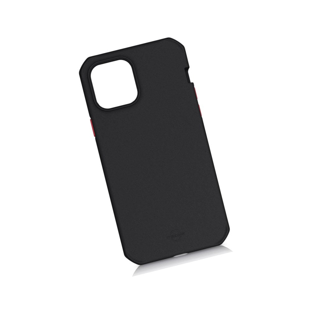 Itskins Supreme Solid 5g Hinge Protective Phone Case Compatible With Iphone 12 Pro Max, Slim Hybrid Case, Anti-Slip, Heavy Duty Shockproof Cover, Military Phone Case - Black And Red - 4894465599003