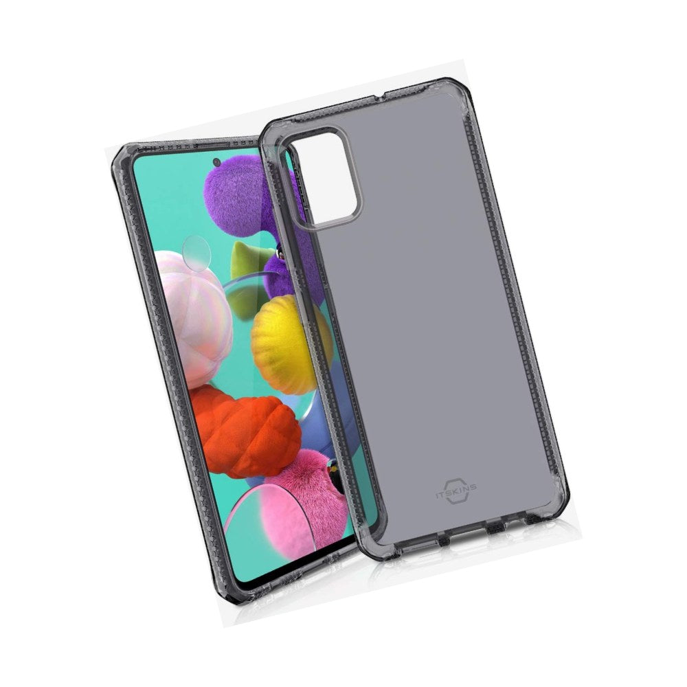 Itskins Spectrum Clear Protective Phone Case Compatible With Galaxy A51, Slim Hybrid Case, Anti-Yellowing, And Heavy Duty Shockproof Cover, Military Phone Case - Smoke - 4894465936686
