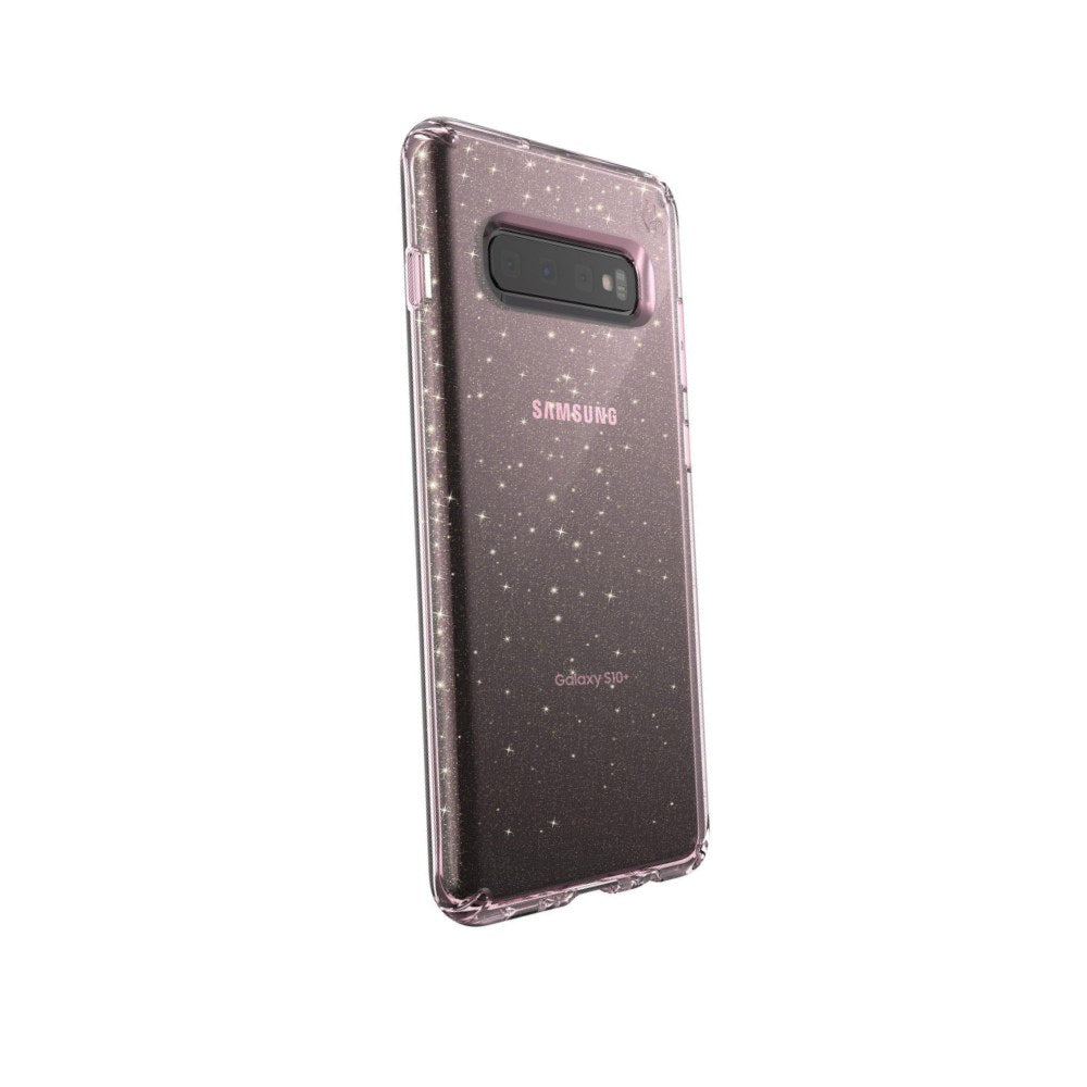 Speck Products Presidio Clear+Glitter Samsung Galaxy S10 Plus Case, Glitter Bella Pink With Gold Glitter/Bella Pink (124610-6603) - 201142