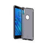 Itskins Spectrum // Clear Protective Phone Case Compatible With Moto E6, Slim Hybrid Case, Anti-Yellowing, And Heavy Duty Shockproof Cover, Military Phone Case - Smoke - 4894465894948